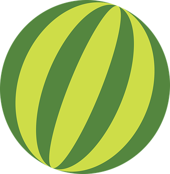 A Green And Yellow Striped Watermelon