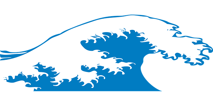 A Blue And White Wave