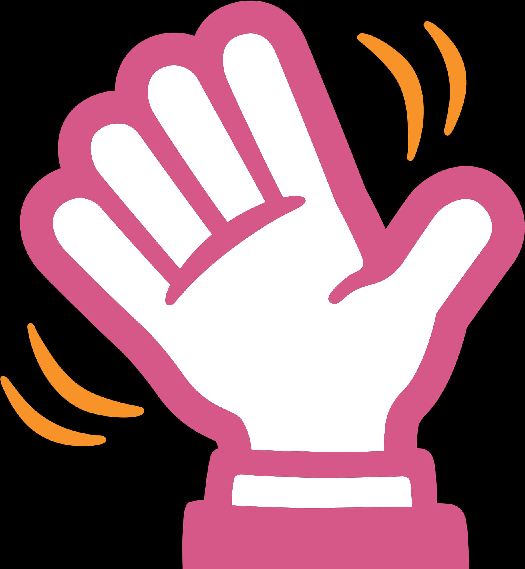 A Cartoon Hand With A Pink And White Hand Raised