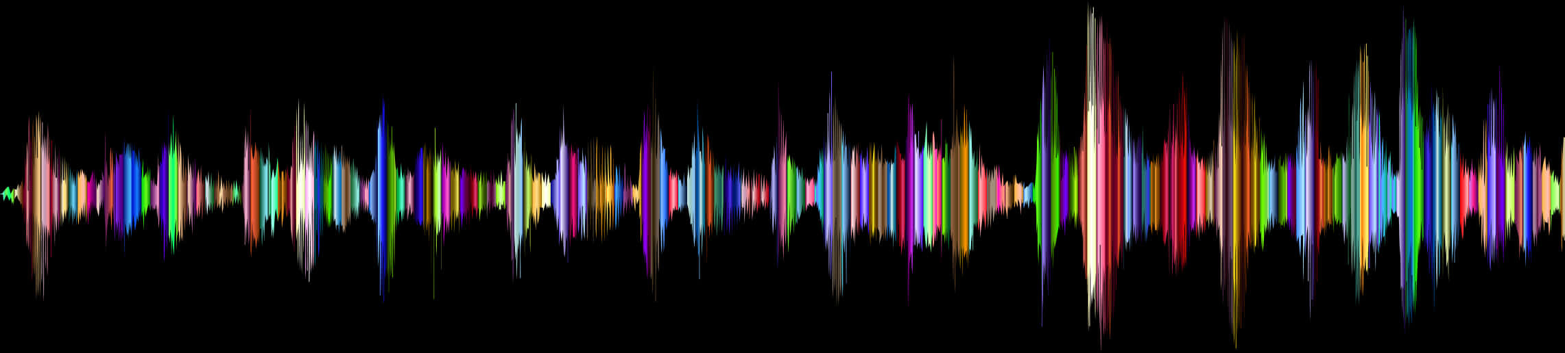 A Colorful Sound Waves On A Black Background