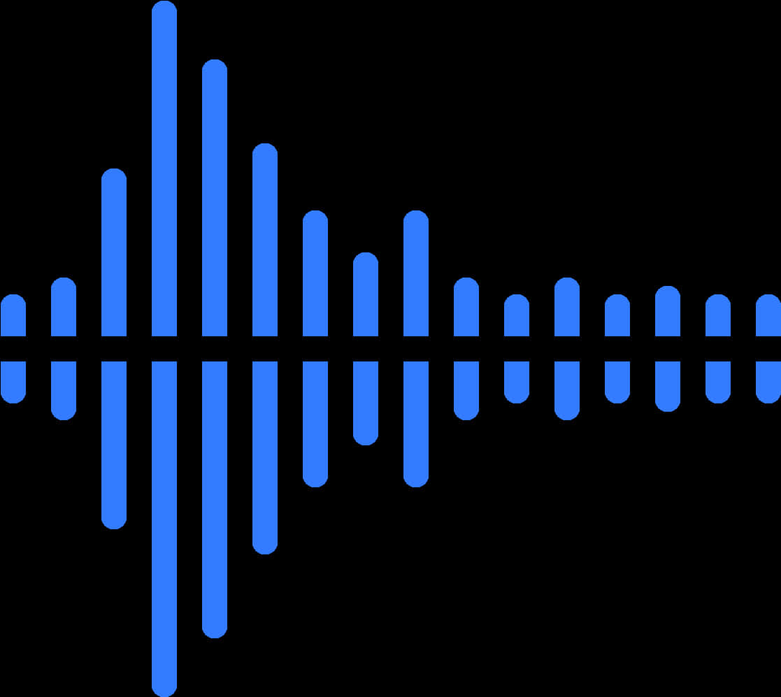 A Blue Sound Wave On A Black Background