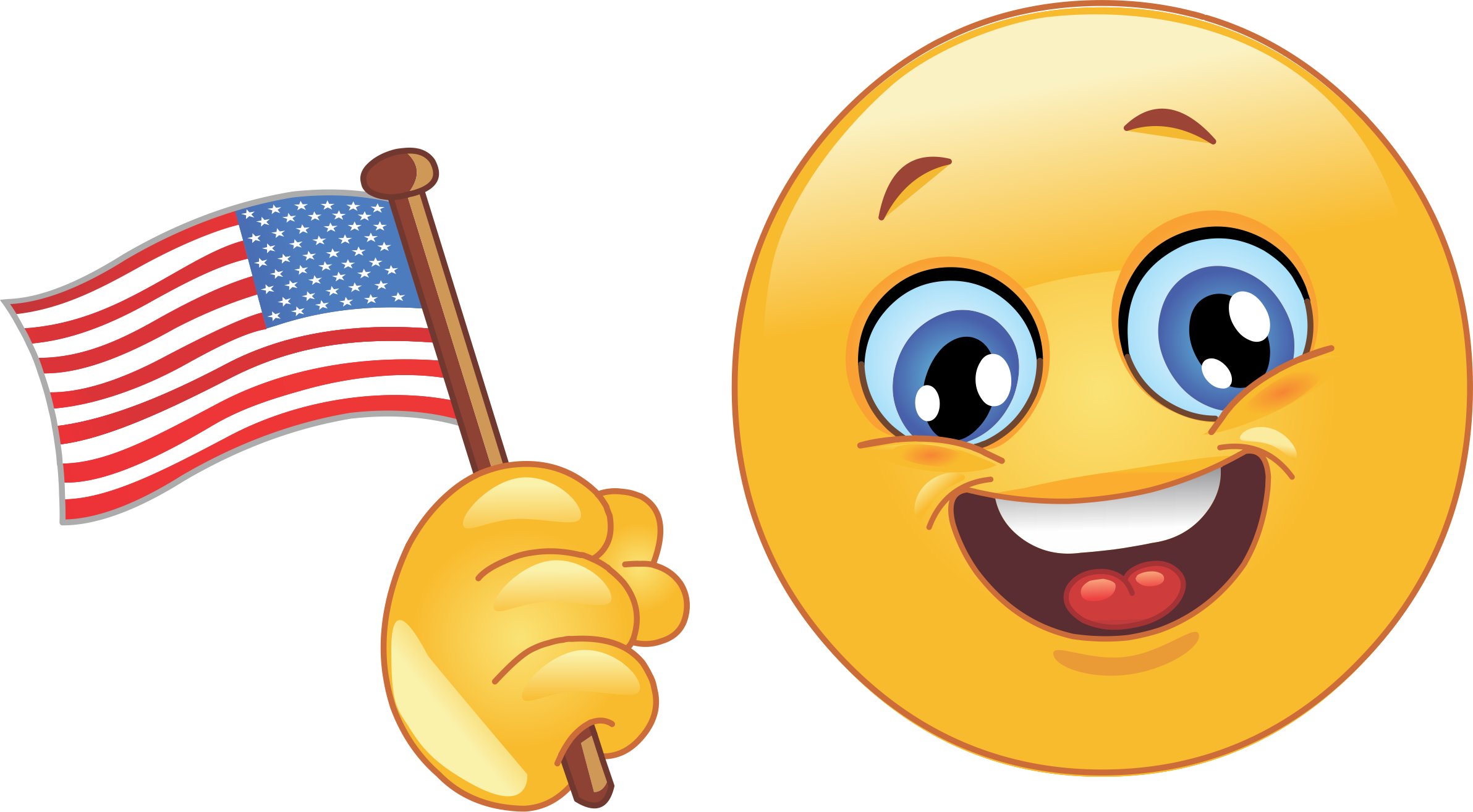 Waving American Flag Emoji 37 Decal - Sad Emoticon, Hd Png Download
