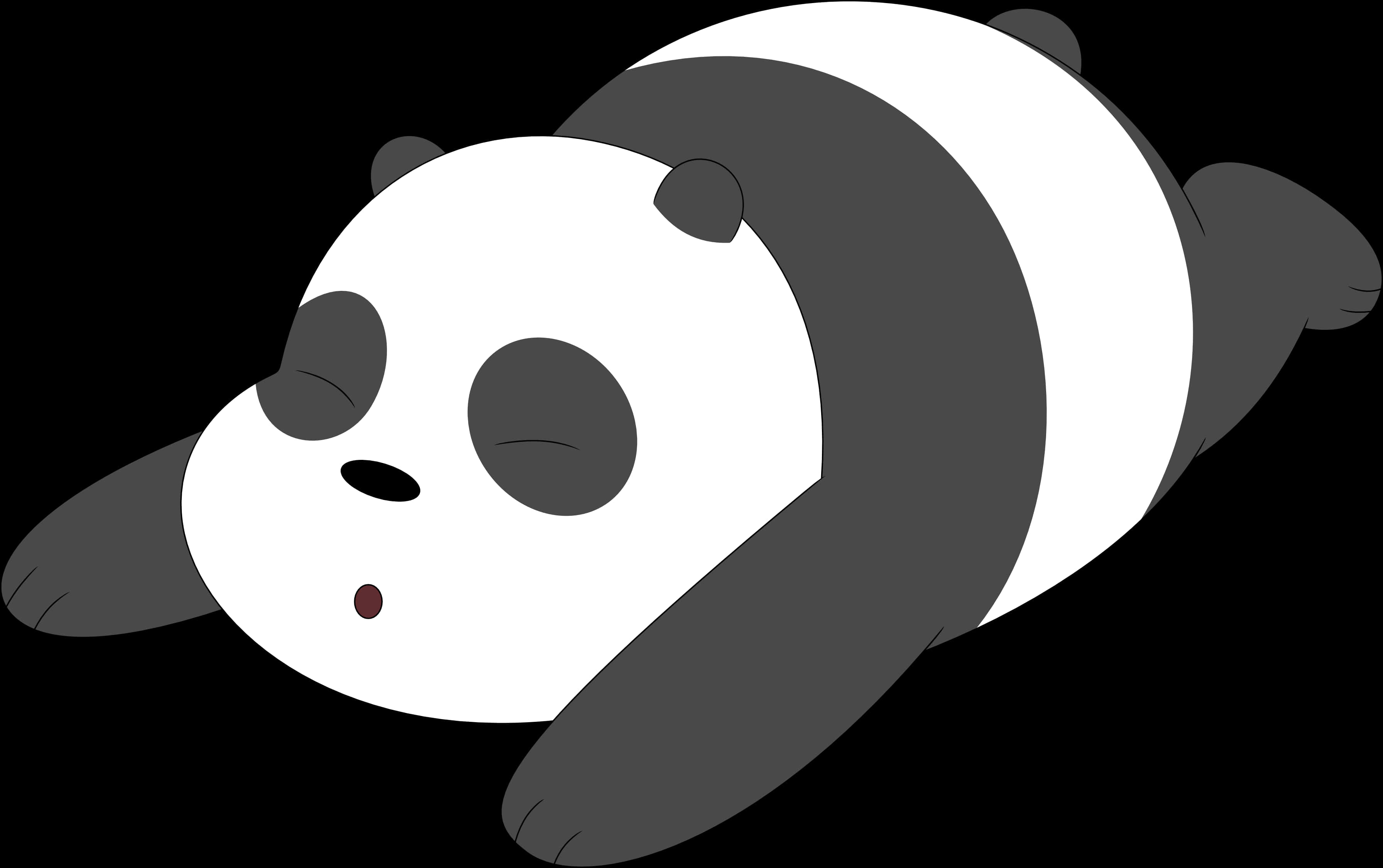A Cartoon Of A Panda Sleeping