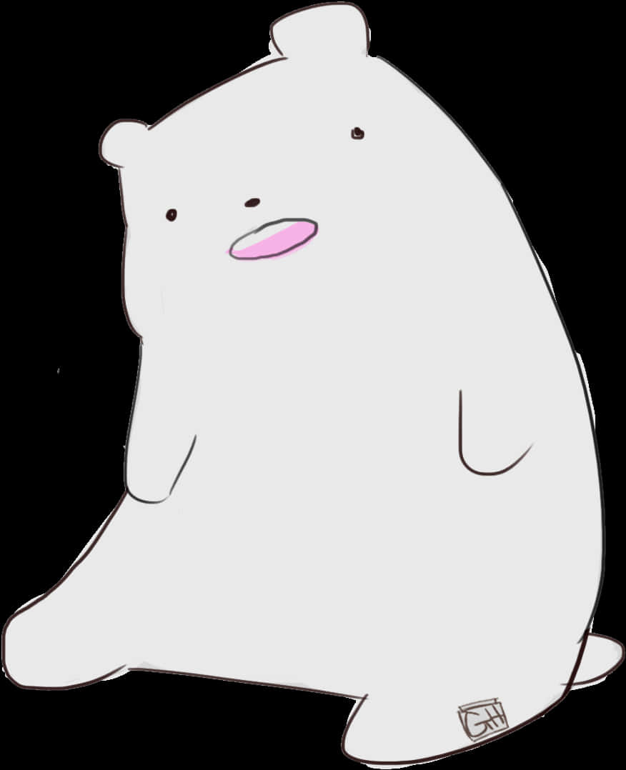 A Cartoon Of A White Bear