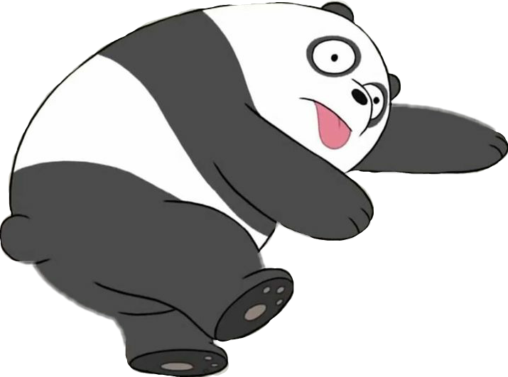 A Cartoon Panda With Black Background