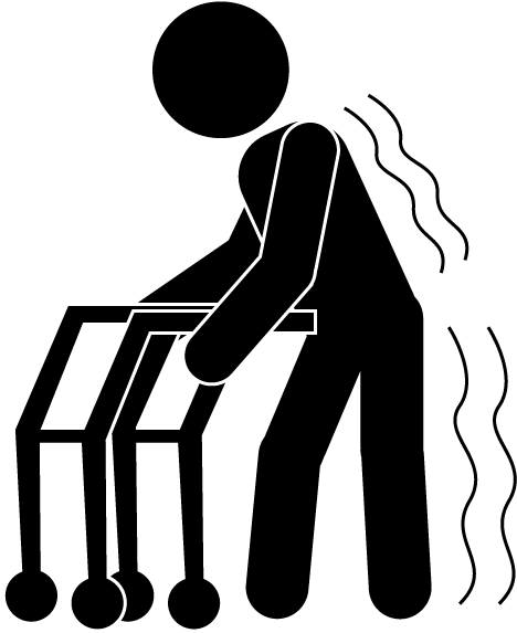 A White Outline Of A Person Holding A Bar