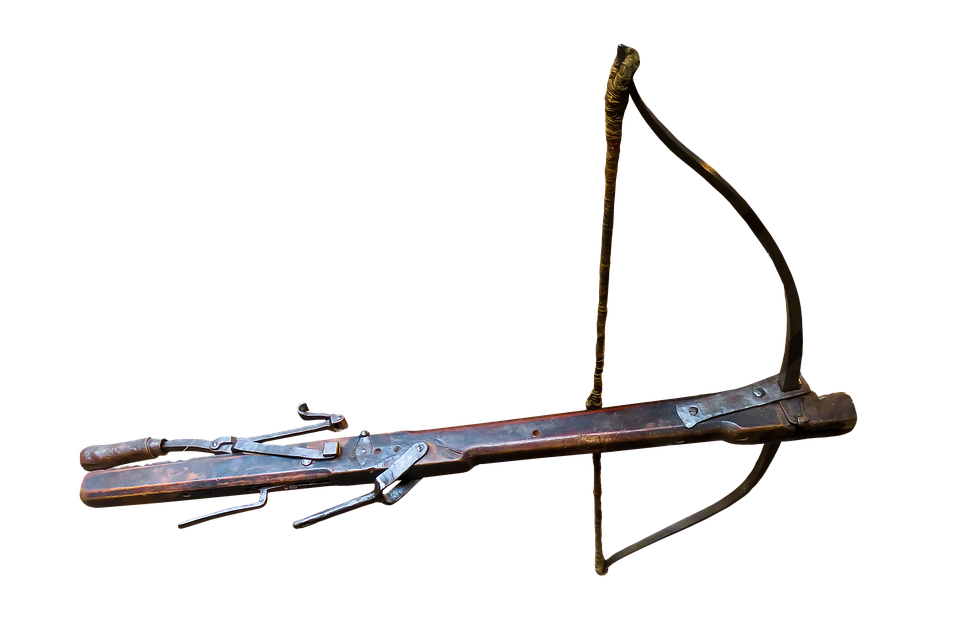 A Crossbow With A Black Background