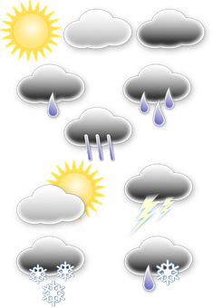 A Set Of Weather Icons