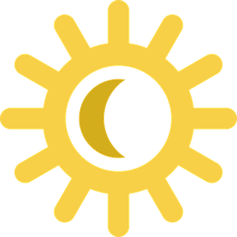 A Yellow Sun With A Moon In The Center