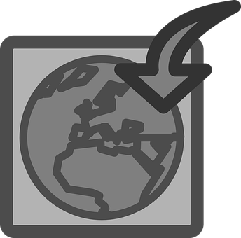 A Grey And Black Image Of A Globe