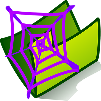 A Spider Web On A Green Folder