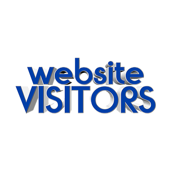Website Visitors Text In Blue Font