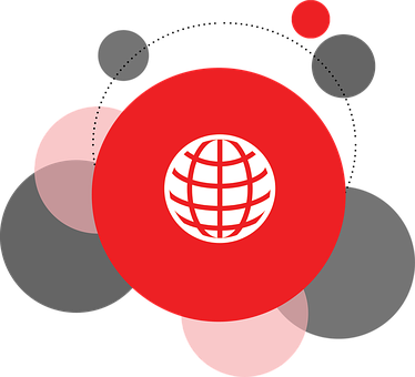 A Red Circle With White Globe In Center