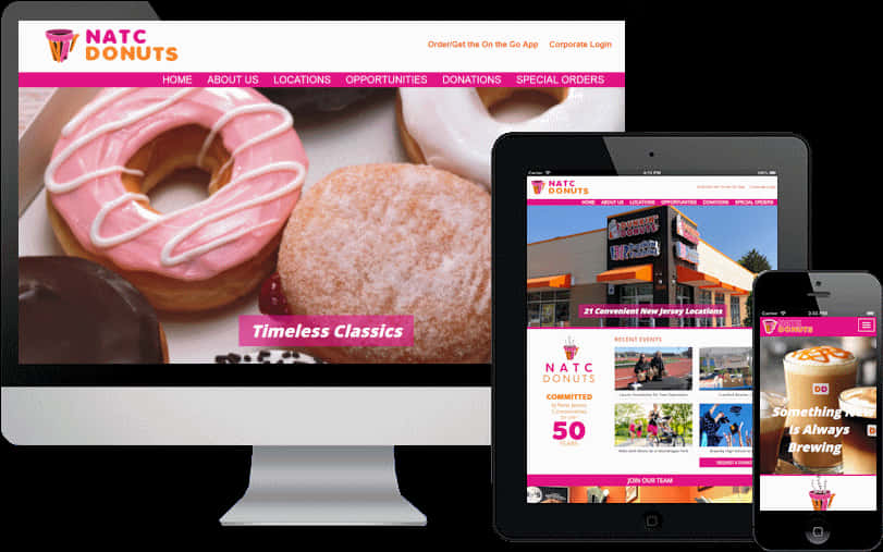 Natc Donuts Website On Different Devices