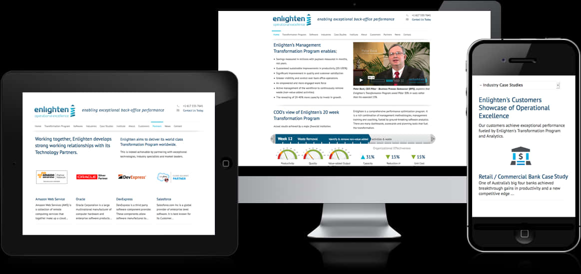 Enlighten Official Websites On Three Devices