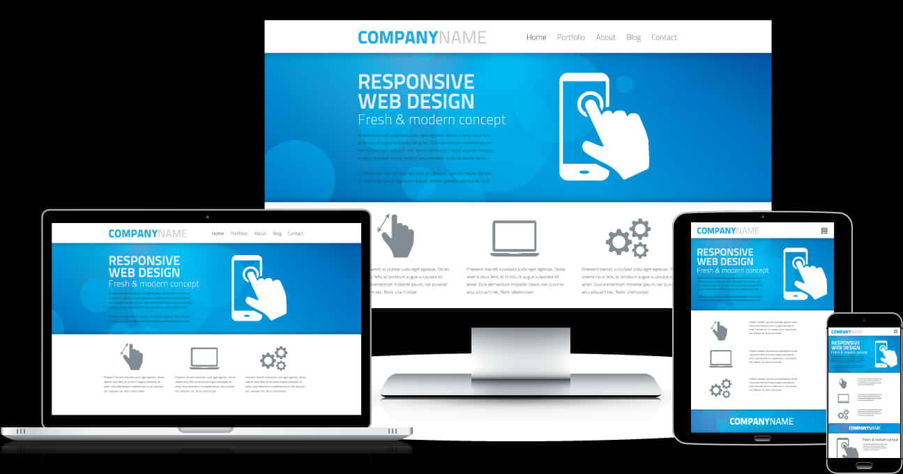 Company Website Template On Different Devices
