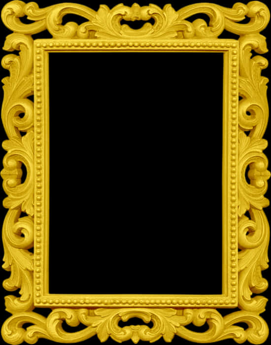 A Yellow Frame With A Black Background