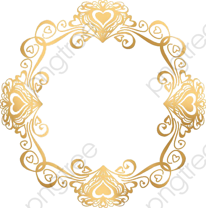 A Gold Frame With Hearts