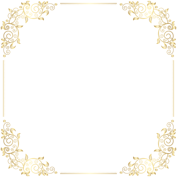 A Gold Floral Frame With Black Background