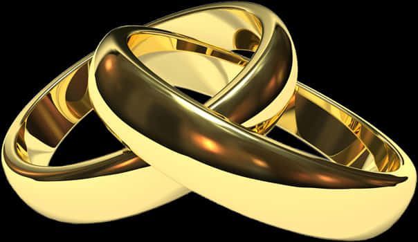 A Gold Ring With A Black Background