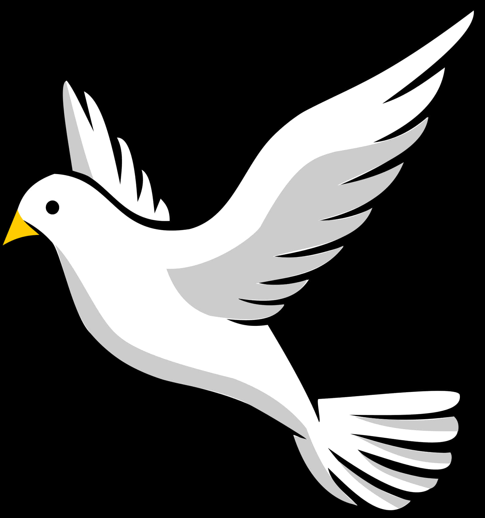 A White Bird With Yellow Beak And Wings