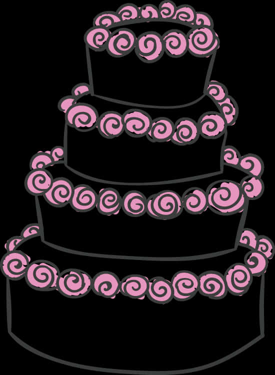 A Black And Pink Cake