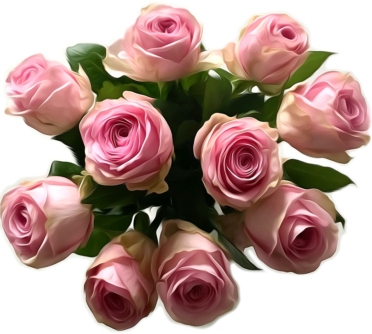 A Bouquet Of Pink Roses