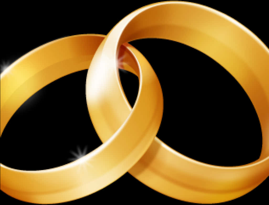 A Gold Rings On A Black Background