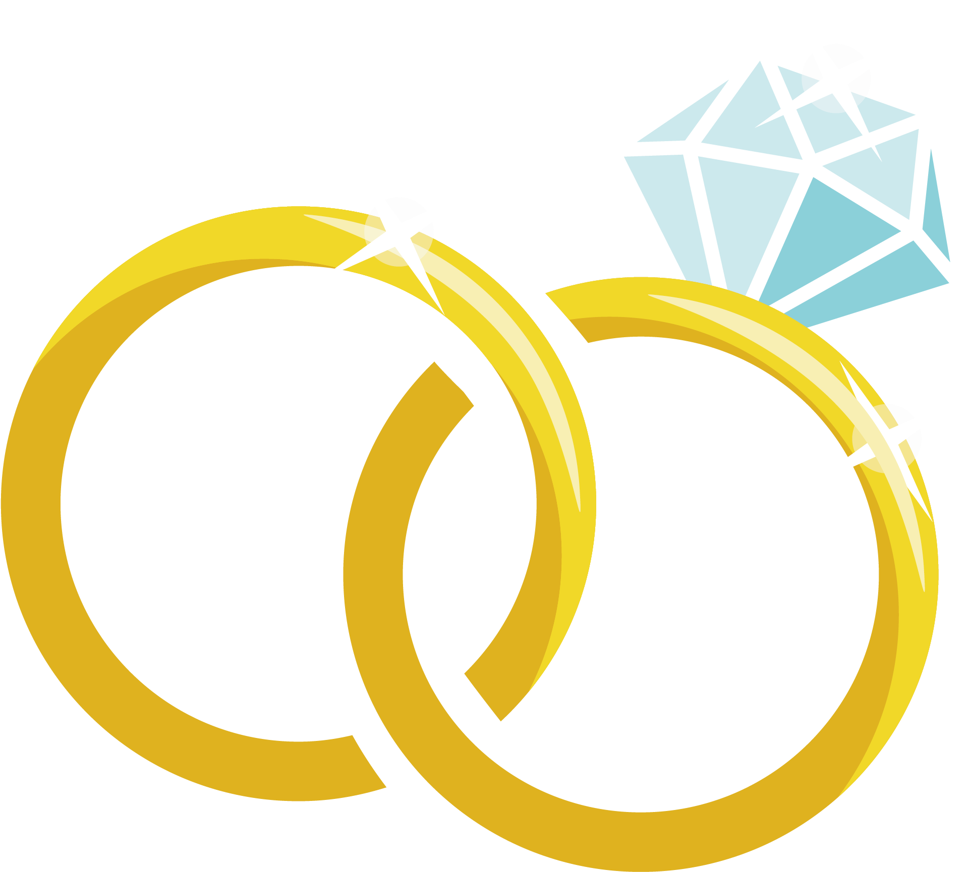 A Pair Of Gold Rings With A Diamond