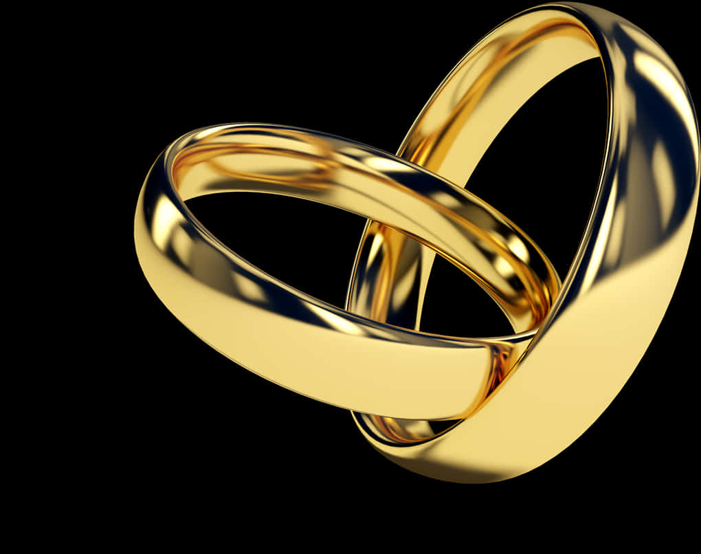 A Gold Ring With Interlocking Rings