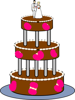A Cartoon Of A Wedding Cake