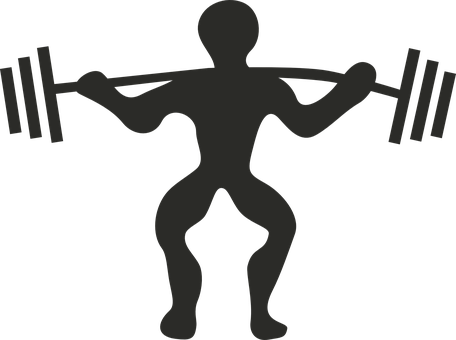 A Silhouette Of A Person Lifting Weights