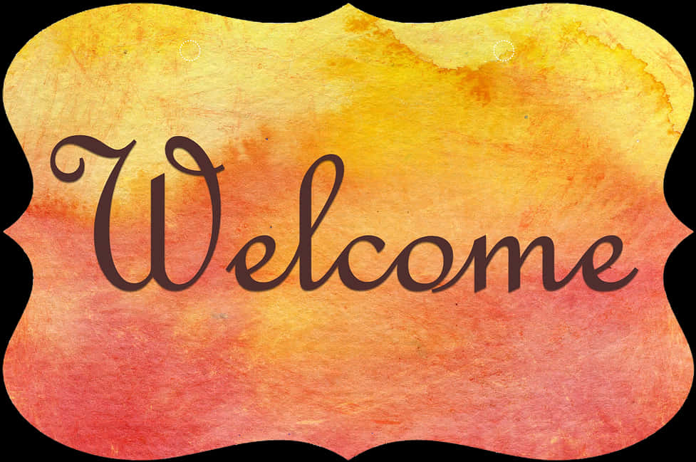 Welcome Text On Gradient Graphic