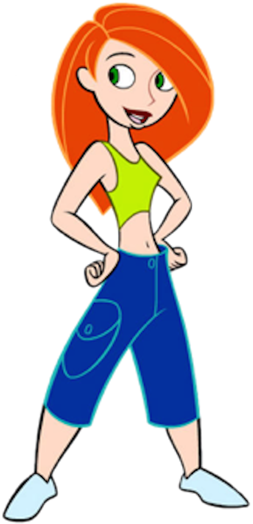 Cartoon Of A Cartoon Woman With Red Hair And Blue Pants