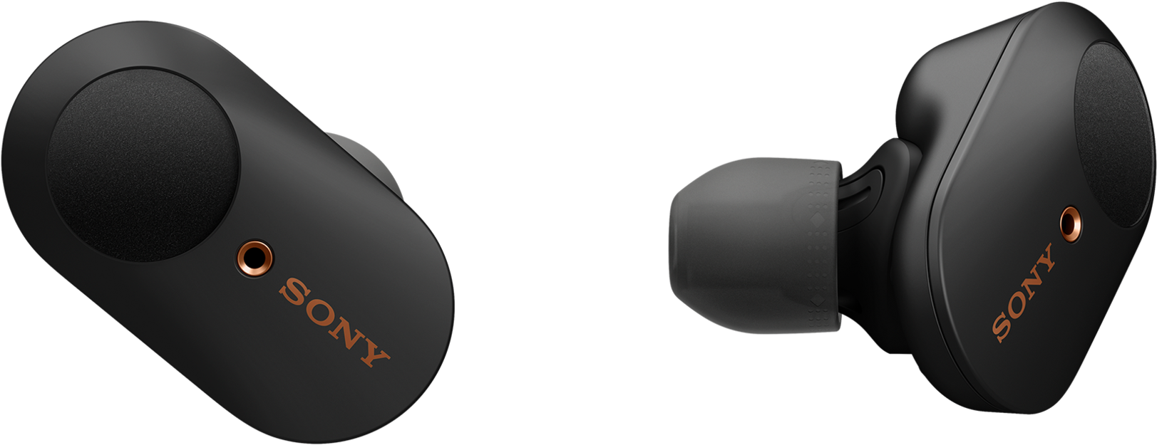A Pair Of Black Earbuds