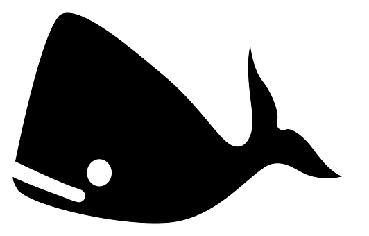 A White Line Drawing Of A Whale