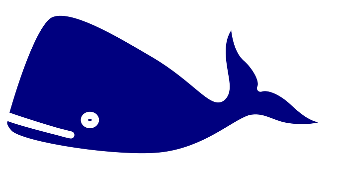 A Blue Whale With White Outline