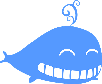 A Blue Whale With White Teeth And A Black Background