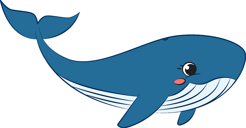 A Cartoon Whale With A Black Background