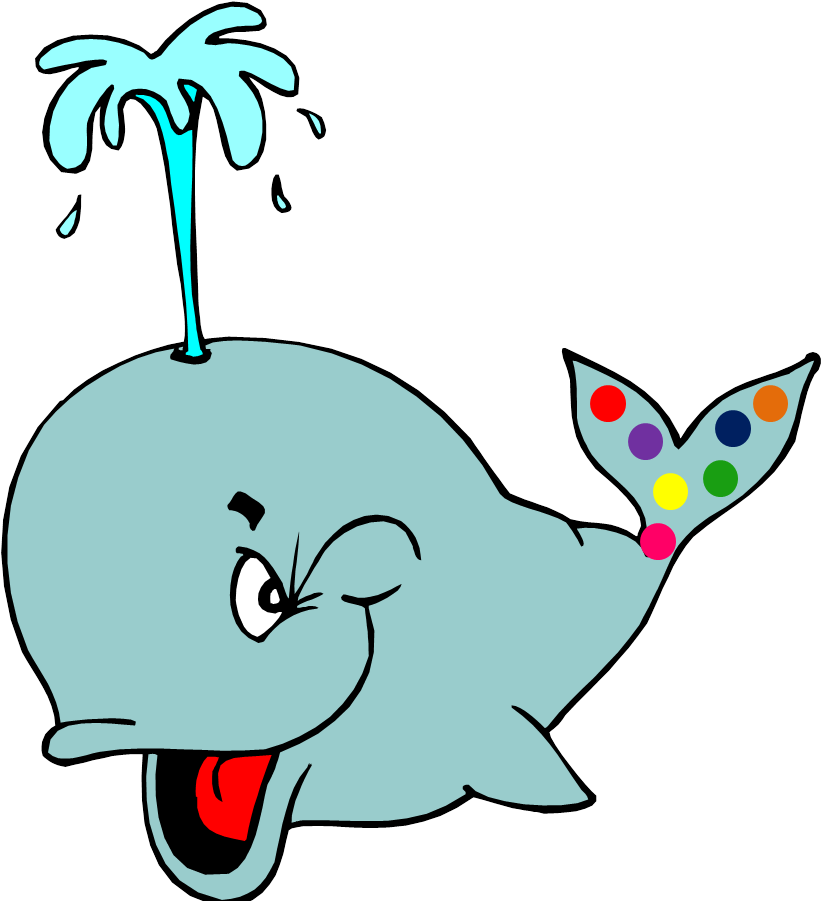 A Cartoon Whale With Water Spouting Out Of Its Tail