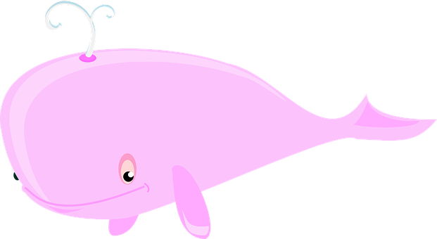 A Pink Whale With A Black Background