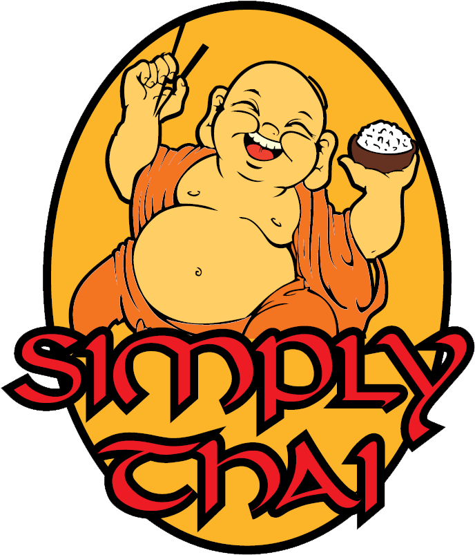 A Cartoon Of A Smiling Buddha Holding A Bowl Of Rice