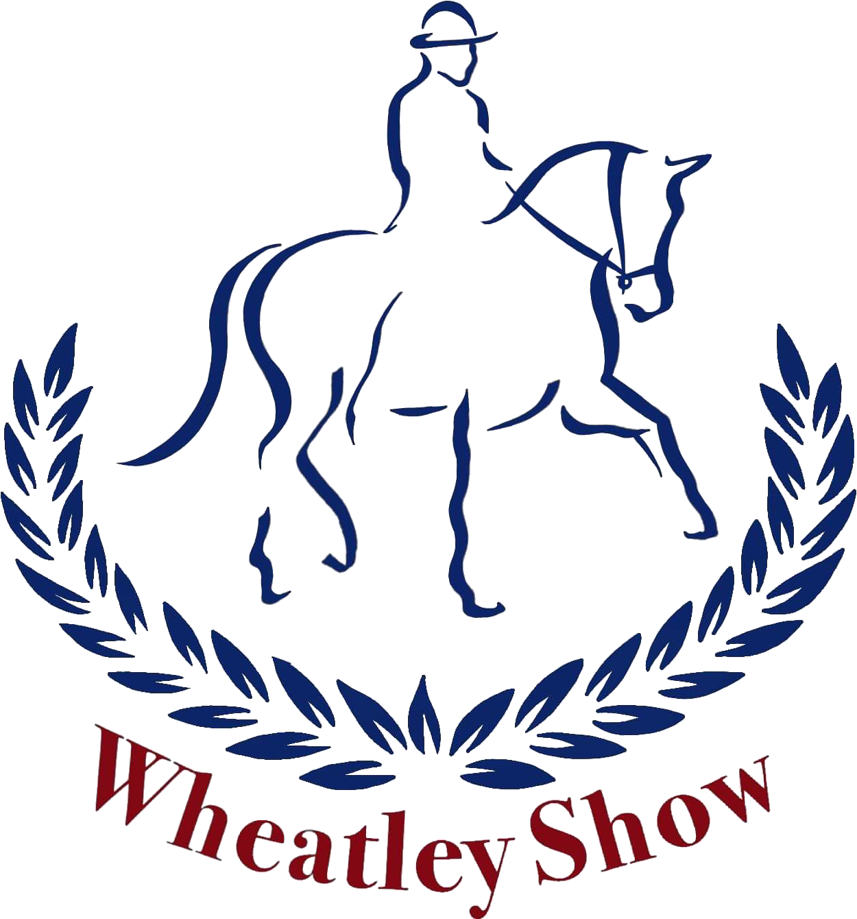 A Blue And Red Logo With A Person Riding A Horse