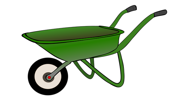 A Green Wheelbarrow With A Black Background