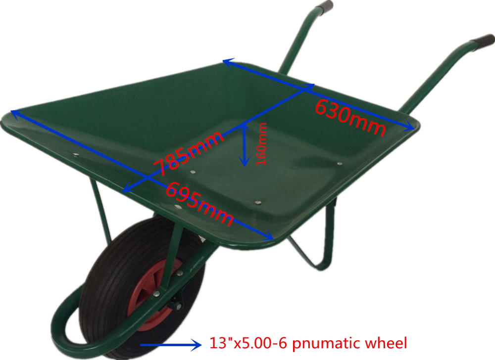 A Wheelbarrow With A Black Wheel