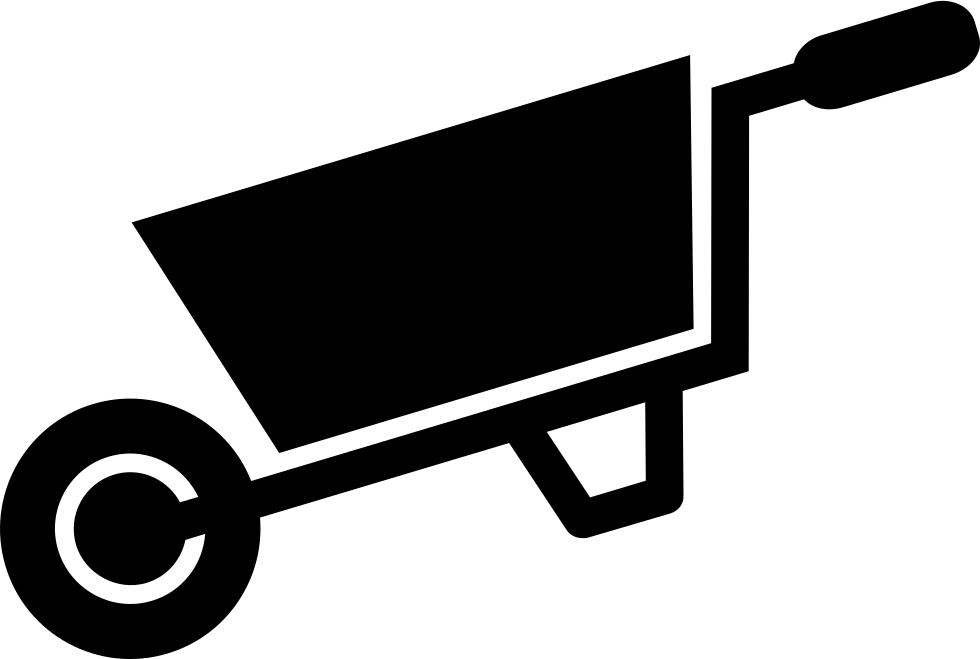 A Black Outline Of A Wheelbarrow