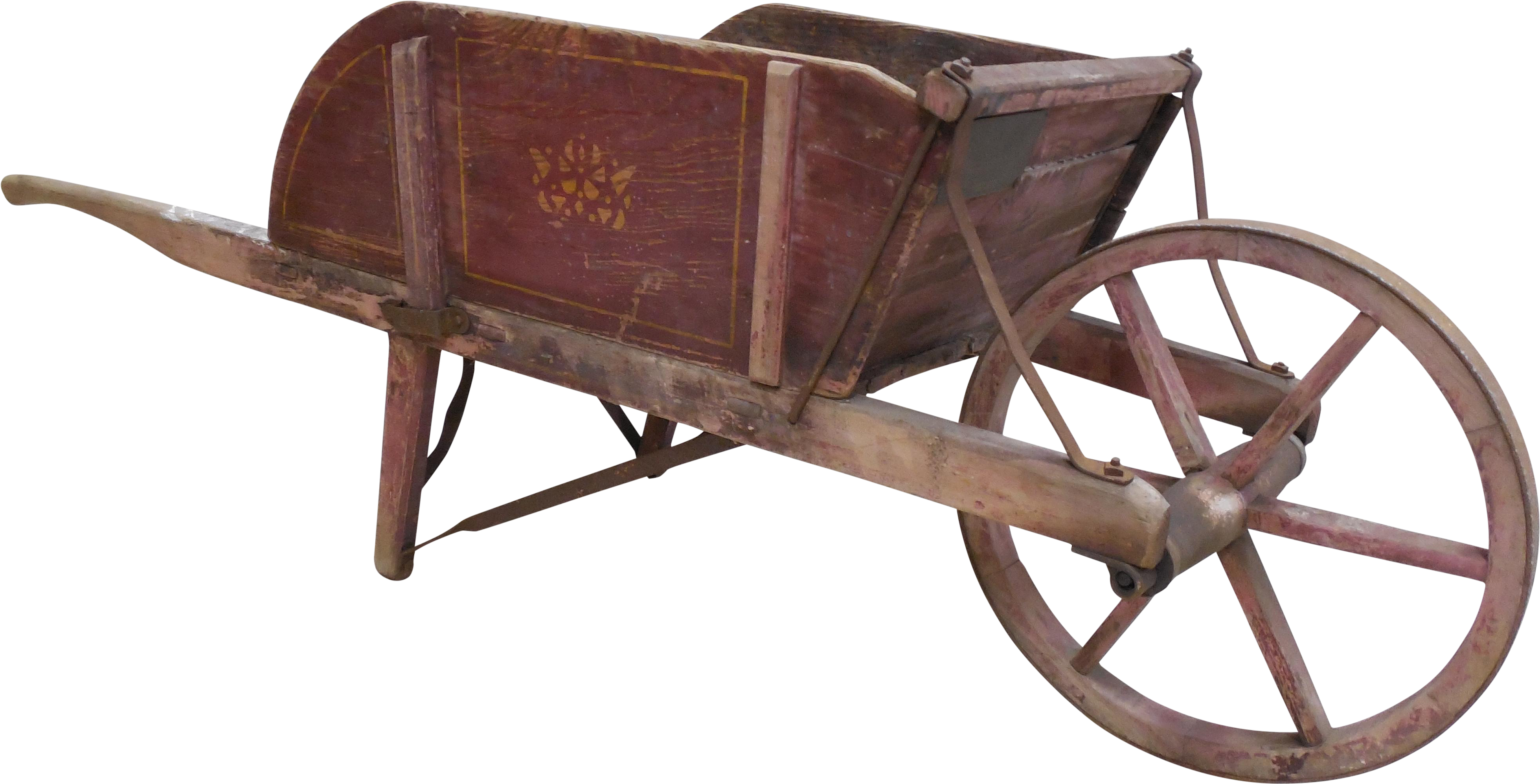 A Wooden Cart With A Black Background