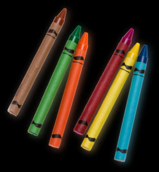 A Group Of Crayons With Different Colors