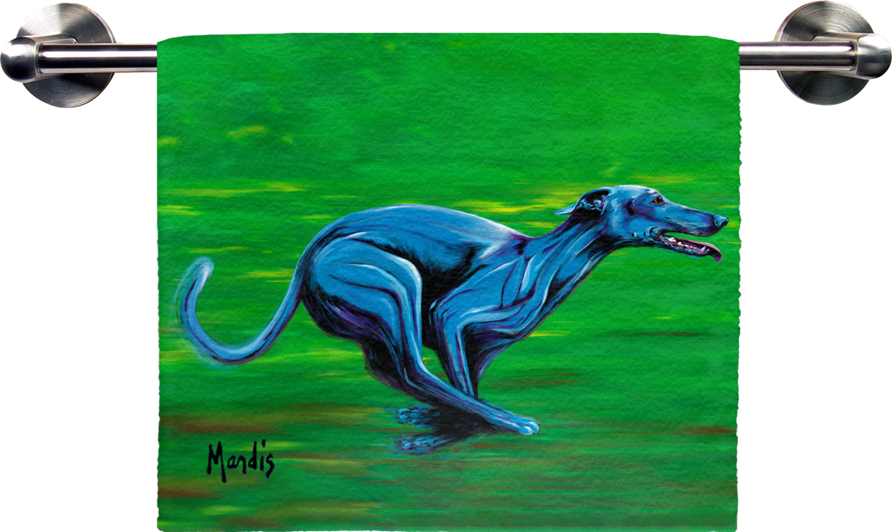 A Blue Dog With A Green Background