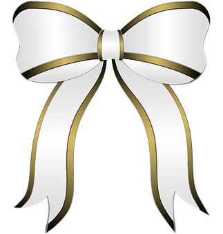 A White And Gold Bow